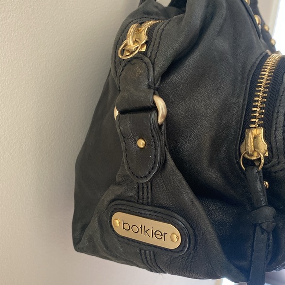 Botkier Bianca Black Large Leather Satchel Bag Purse - Picture 3 of 11